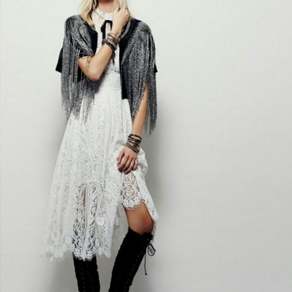 Free People Angel Rays White Midi Lace Dress - Picture 2 of 8
